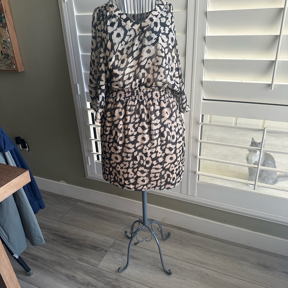 Express Black and Cream Patterned Dress